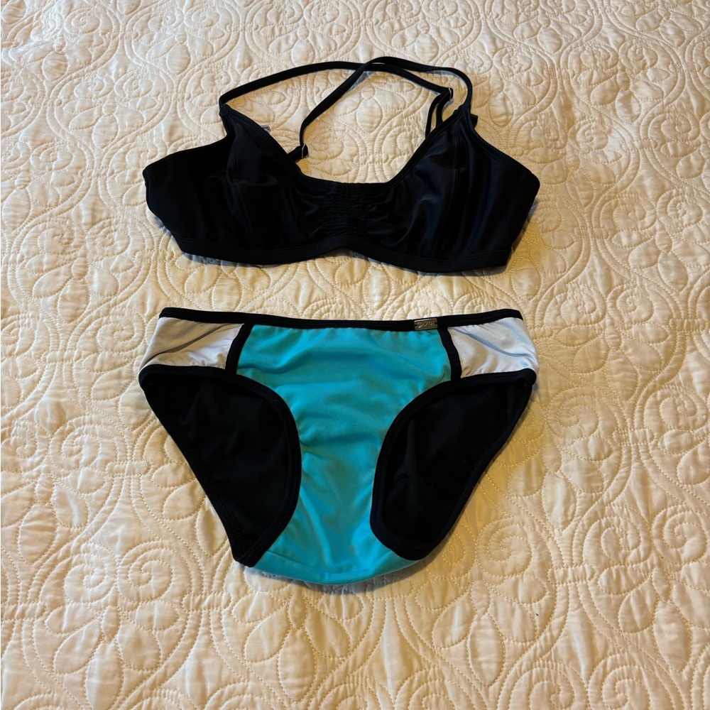 Splash Black and Teal Swimwear